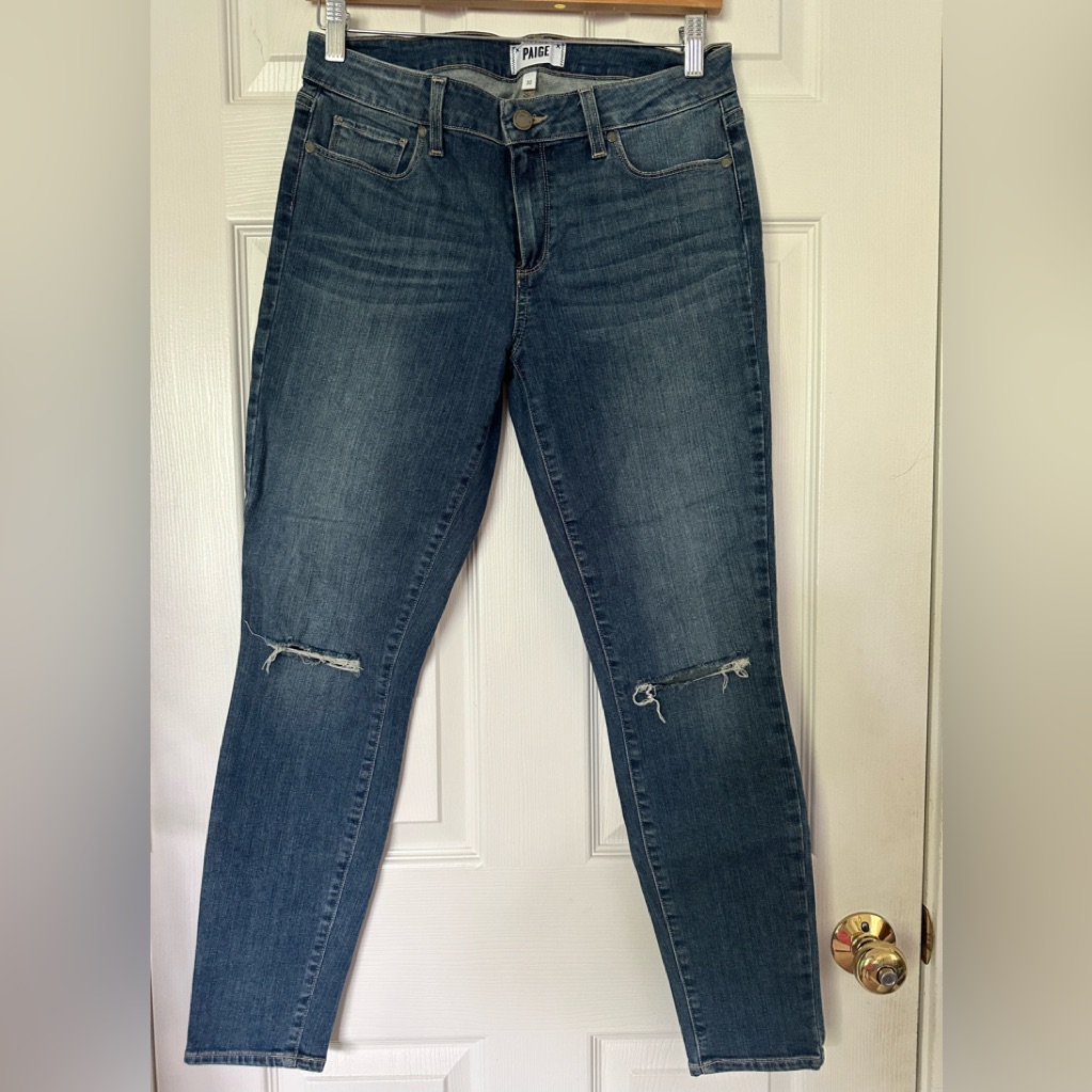 Paige Distressed Skinny Verdugo Ankle Jeans 30